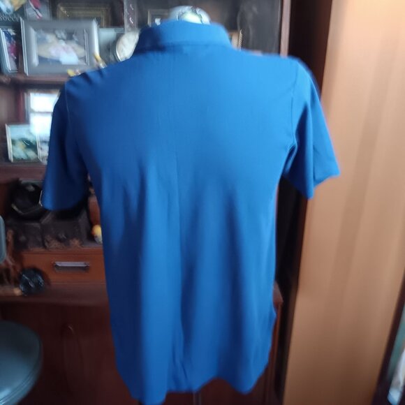 Vintage Mens Polo Shirt LARGE 80's CHAMPION KNIT EMBROIDERED SEMINARY BLUE GOLF - Picture 6 of 9